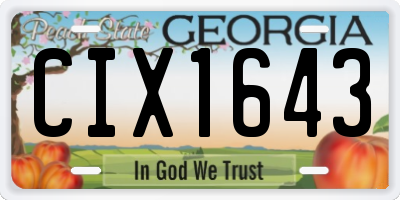 GA license plate CIX1643