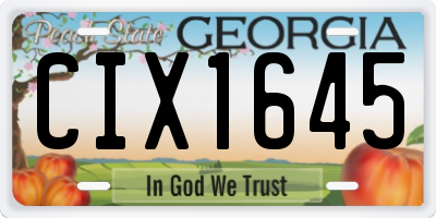 GA license plate CIX1645