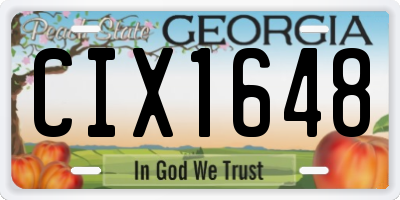 GA license plate CIX1648