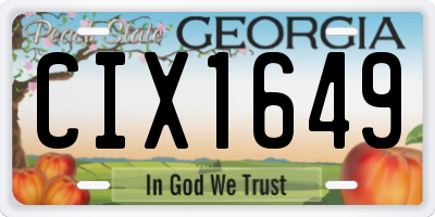 GA license plate CIX1649