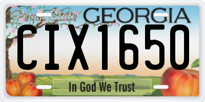 GA license plate CIX1650