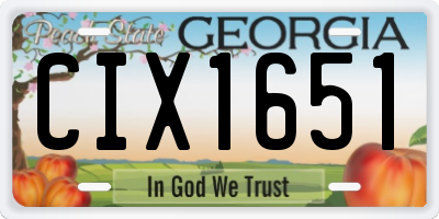GA license plate CIX1651
