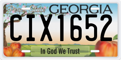 GA license plate CIX1652