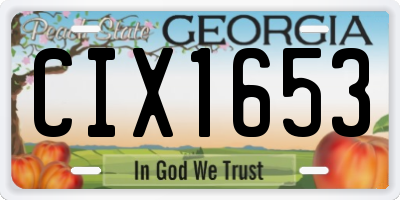 GA license plate CIX1653
