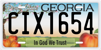 GA license plate CIX1654