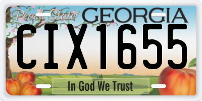 GA license plate CIX1655
