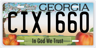 GA license plate CIX1660