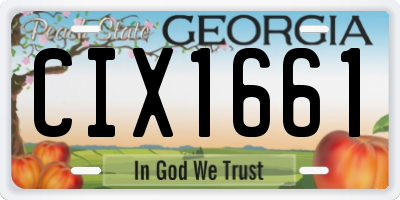 GA license plate CIX1661