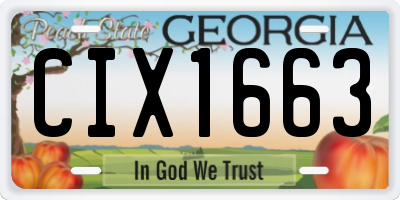 GA license plate CIX1663