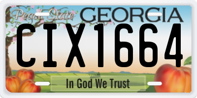GA license plate CIX1664