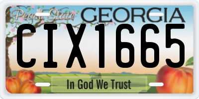 GA license plate CIX1665