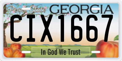 GA license plate CIX1667