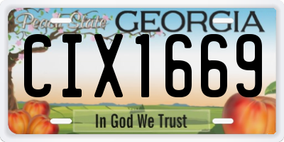 GA license plate CIX1669