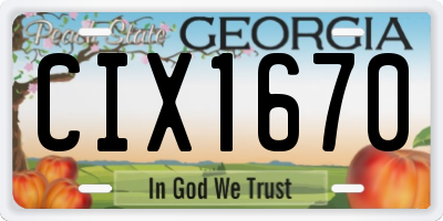 GA license plate CIX1670