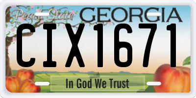 GA license plate CIX1671
