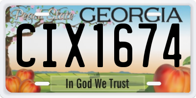 GA license plate CIX1674