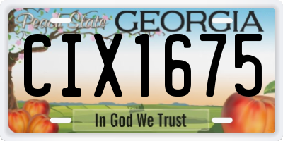 GA license plate CIX1675