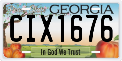 GA license plate CIX1676