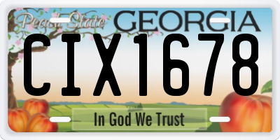 GA license plate CIX1678