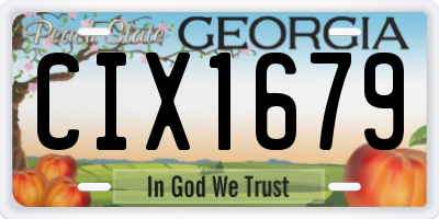 GA license plate CIX1679