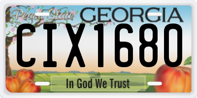 GA license plate CIX1680
