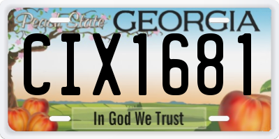 GA license plate CIX1681