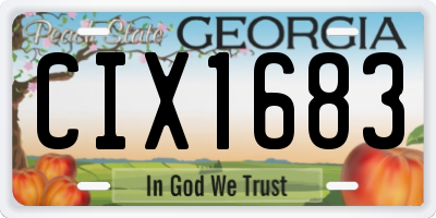 GA license plate CIX1683