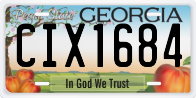 GA license plate CIX1684