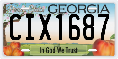 GA license plate CIX1687