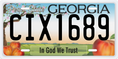 GA license plate CIX1689