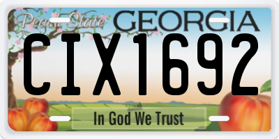 GA license plate CIX1692