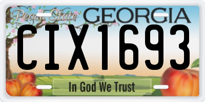 GA license plate CIX1693