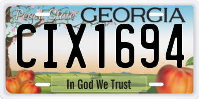 GA license plate CIX1694