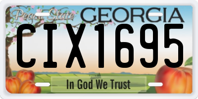 GA license plate CIX1695