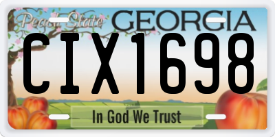 GA license plate CIX1698