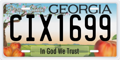 GA license plate CIX1699