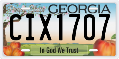 GA license plate CIX1707