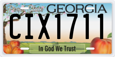 GA license plate CIX1711