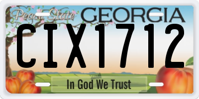 GA license plate CIX1712