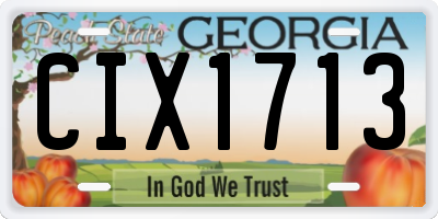 GA license plate CIX1713