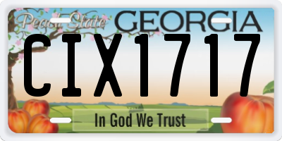 GA license plate CIX1717
