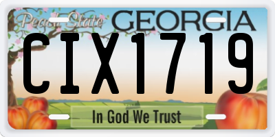 GA license plate CIX1719
