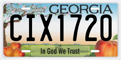 GA license plate CIX1720