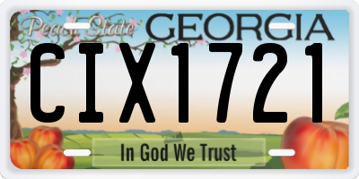 GA license plate CIX1721