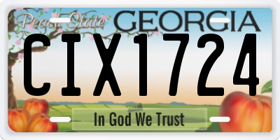 GA license plate CIX1724
