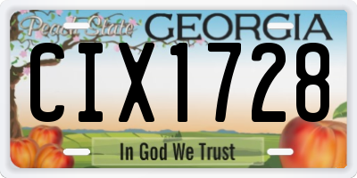 GA license plate CIX1728