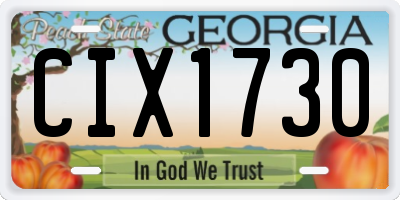 GA license plate CIX1730