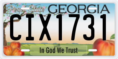 GA license plate CIX1731