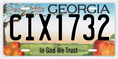 GA license plate CIX1732