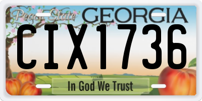 GA license plate CIX1736
